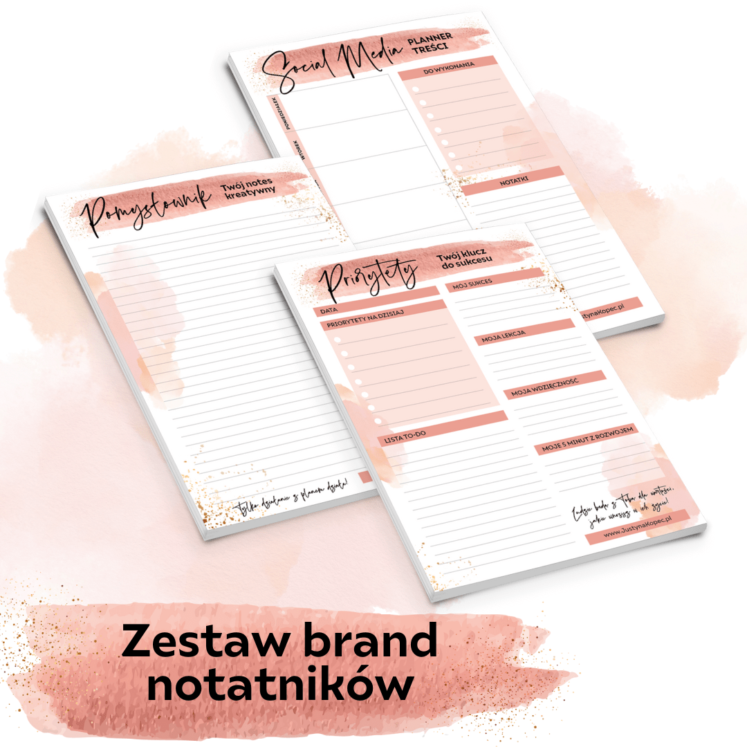 zestaw brand notatników Justyna Kopeć