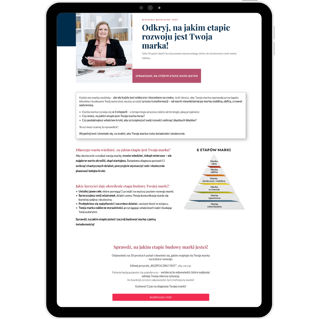 Test określający etap marki Test określający etap marki