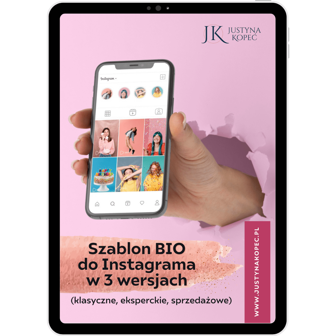 Szablon BIO do Instagrama w 3 wersjach Justyna Kopeć Szablon BIO do Instagrama w 3 wersjach Justyna Kopeć
