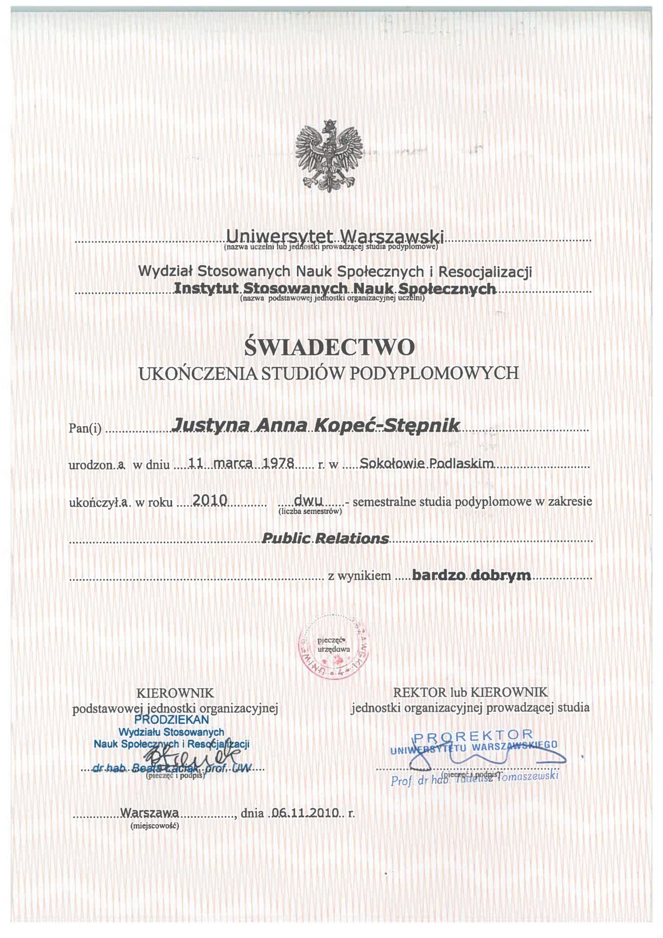 studia podyplomowe Public Relations UW